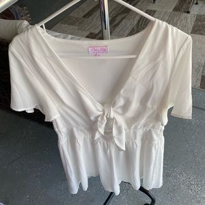 Pink Lily White Romper